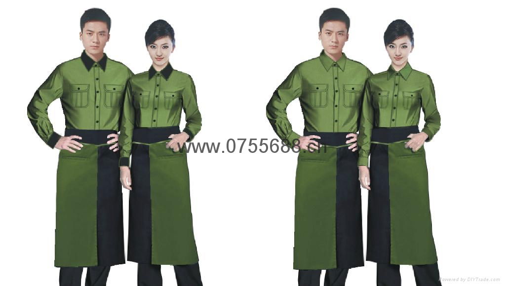 2014 winter green jungle new catering work clothes