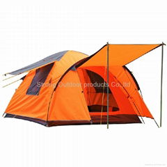 Family camping tent with living room and bed room