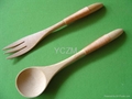 YCZM  Bamboo Soupspoon And Fork (Ties Up The Rope) 1