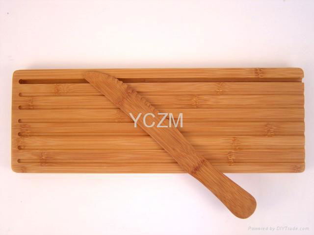 YCZM 竹制切面包砧板和竹刀 4