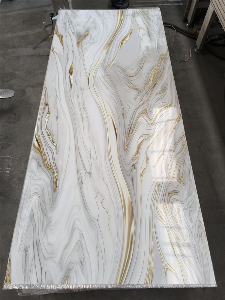 High Glossy PVC Decorative Board / UV Marble Sheet / Modern PVC Wall Panel 5