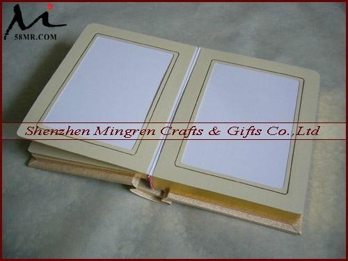 Wedding Leather Fabric Cloth Linen mats Slip-in Matted Photo Album 4