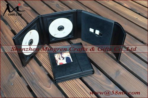 Wedding Leather Fabric CD DVD USB Case Packaging Box 5