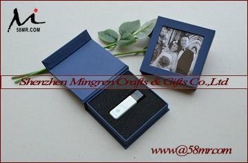 Magnet Wedding Linen USB Flash Drive Storage Packaging Gift Box 5