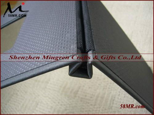 Leather Fabric Linen Cloth Clip Photo Book Cover with Clamp System 3