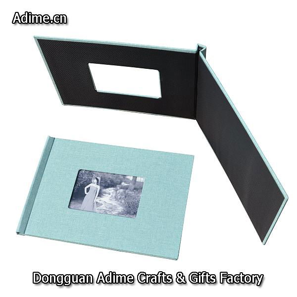 Leather Fabric Linen Cloth Clip Photo Book Cover with Clamp System