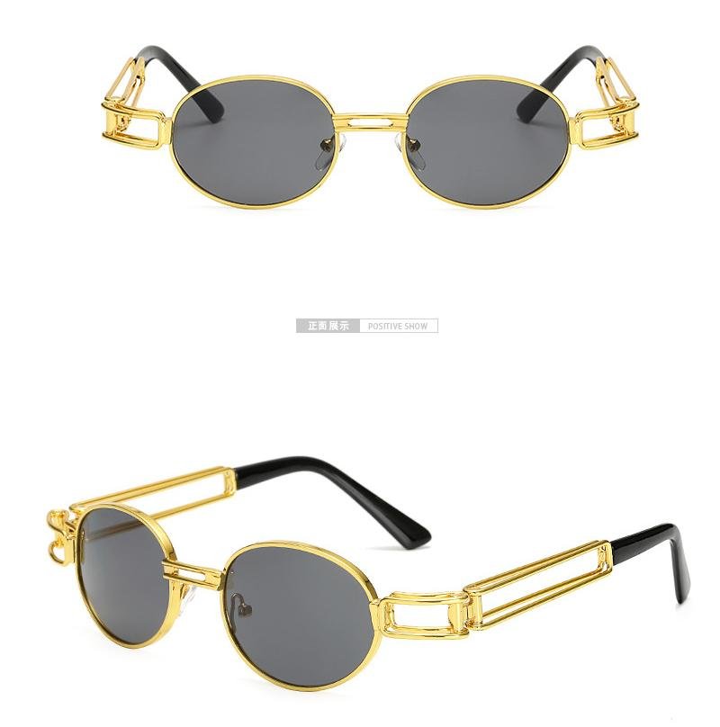 2018 fashionable round punk metal sunglasses for men and unisex metal sunglasses