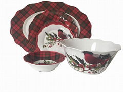 christmas melamine dinner set 