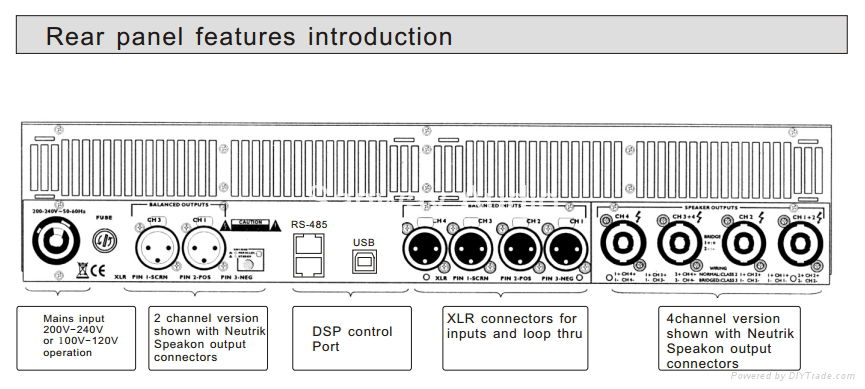 4 x 1300W 13kg Lightweight DSP Amplifier 4 Channel for Speaker Management System 2