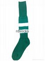 2014 novety design green custom knitted cotton long football socks 1
