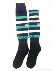 Pink Stripes green Cotton Nylon Spandex Women Football Sock