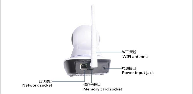 无线wifi网络720P高清手机远程监控智能移动侦测监控摄像头 3