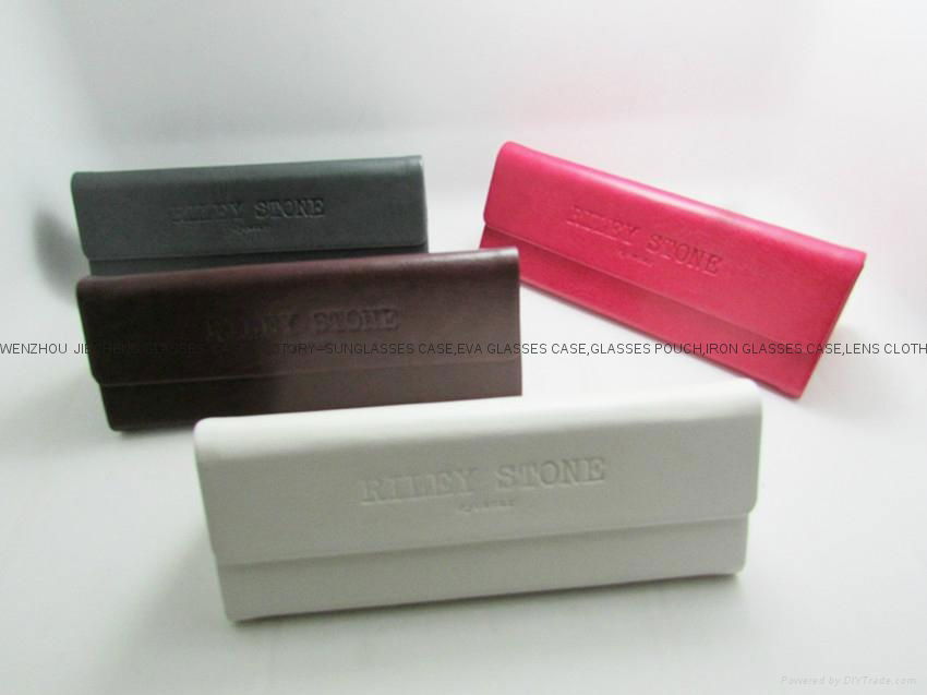 Hot sale handmade triangle foldable glasses case wholesale 2