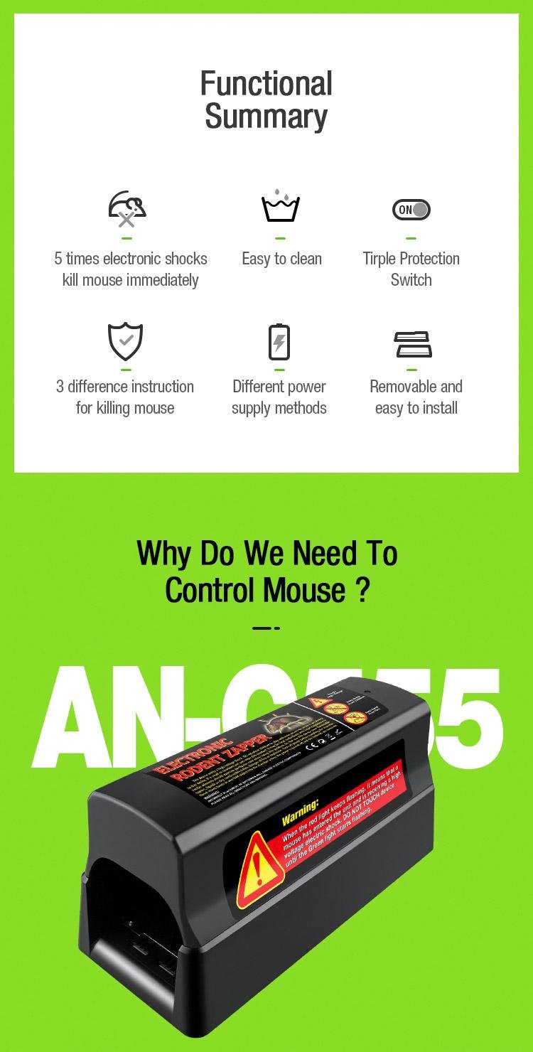 Aosion High Quality Electronic rat mice Mouse rodent trap 3