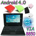 7inch Via8850 touch screen mini notebook android 4.0 ice cream sandwich