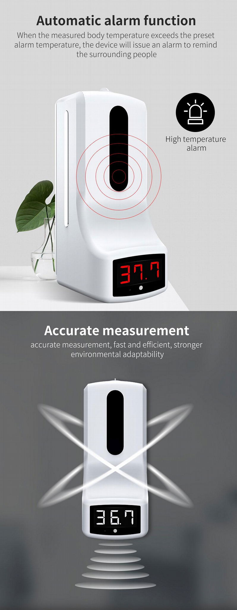 K9 Touchless Thermometer+ Automatic Sensor Sterilization Dispenser with Tripod 5