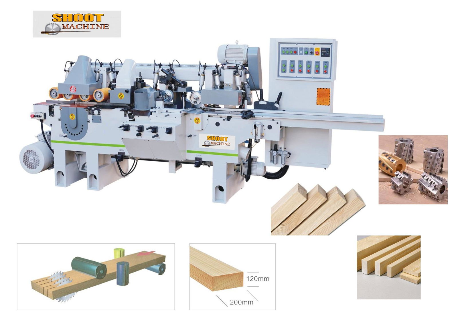 High quanity Woodworking 4 sides planer & rip saw, SHMJ520/620