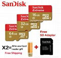 SanDisk Extreme micro sd with adapter 32gb SDHC/microSDXC TF Memory Card 1