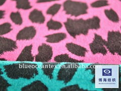 Cotton Velveteen Fabric With Leopard Print 