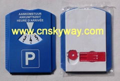 Euro Car Plastic Parking Disk Ice Scraper with Tire Gauge