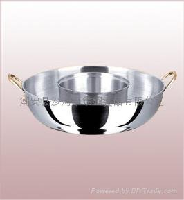 two tastes chafing dish pot,stainless steel hot pot