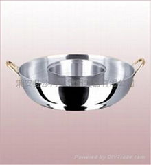 two tastes chafing dish pot,stainless steel hot pot