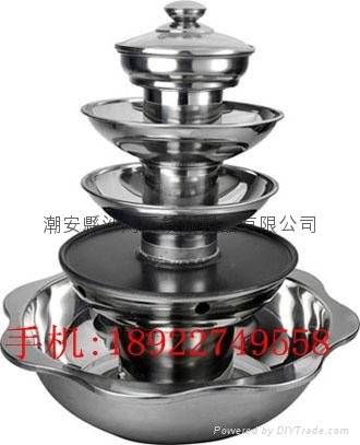 shabu pan with Barbecue & steamer 4 layer Integrated hot pot Available gas stove 2