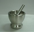 double wall metal stainless steel mortar and pestle 1