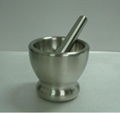 double wall metal stainless steel mortar and pestle