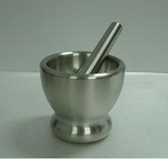 double wall metal stainless steel mortar and pestle