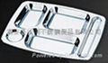 s/s rectangular divided dinner tray 5