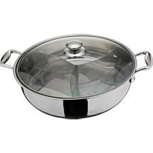 Stainless steel 3 divided soup pot, Shamisen Hot Pot Chafing Dish Pot Steamboat 