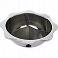 Stainless steel 3 divided soup pot, Shamisen Hot Pot Chafing Dish Pot Steamboat  2