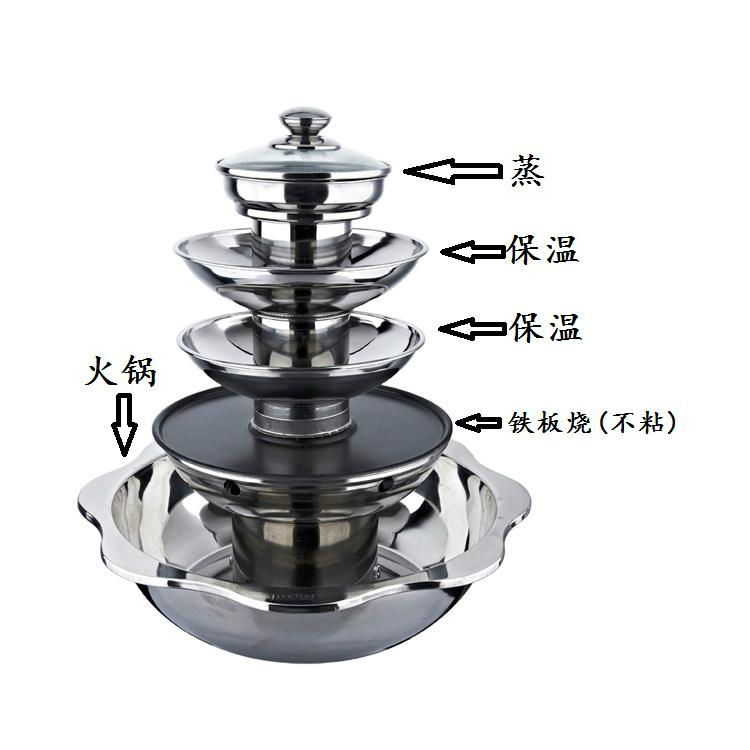 stainess steel steamboat/Stainless steel perforated slag-free hot pot  3