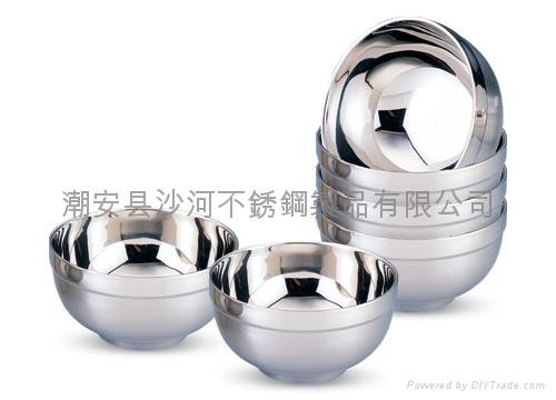 stainless steel Bowl,Inox Double wall Insulated bowl,Double Layer Adiabatic Bowl 2