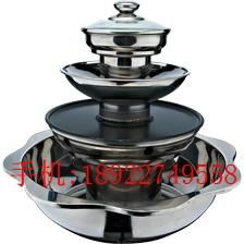 hot pot store s/s 4-tiers pagoda steamboat with grill hot pot use for gas stove 2