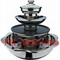 hot pot store s/s 4-tiers pagoda steamboat with grill hot pot use for gas stove