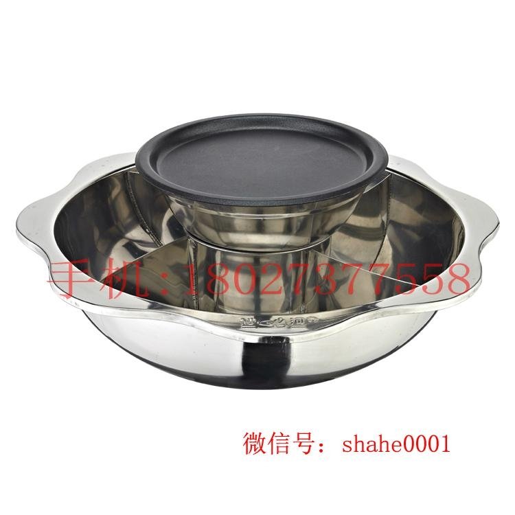 yin yang pan with BBQ grill 2 layer hot pot use for Radiant-cooker summer sales 5