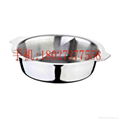 S/S pan partitions Tri-tastes steamboat hot pot Available Induction Cooker