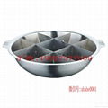 Half & Half Stainless Steel Pot Kitchen Yin Yang Dual Sided Hot Pot Cook ware