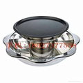 Stainless steel yin yang dual sided hot pot (manufactueres)