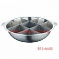 Stainless steel yin yang dual sided steamboat