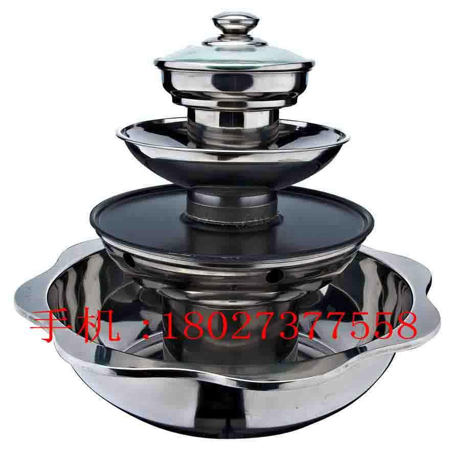 Stainless steel five layers hot pot with BBQ Available Radiant-cooker 4