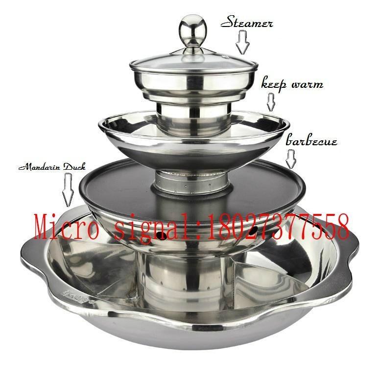 stainless steel steamboat Roasted  baked steamed boiled four storeys 2