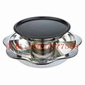  Hot pot divided into two sections with barbecue Available Radiant-cooker 4