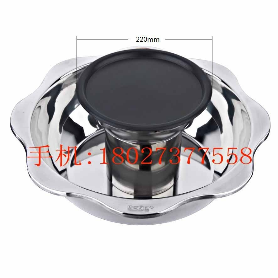 炊具26cm不鏽鋼蓮花燒烤火鍋適用於瓦斯爐電陶爐使用酒樓火鍋店用具 3