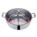 s/s pan with partition into two Parts of Cooking two Different Taste hot pot