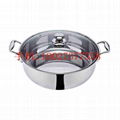 s/s pan with partition into two Parts of Cooking two Different Taste hot pot