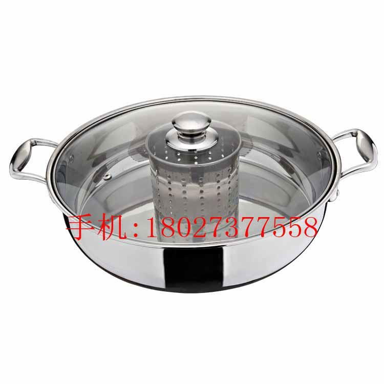 s/s pan with partition into two Parts of Cooking two Different Taste hot pot 5