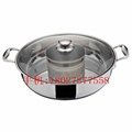 s/s pan with partition into two Parts of Cooking two Different Taste hot pot
